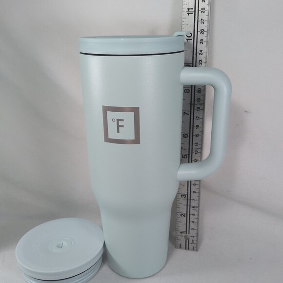 Iron Flask Copilot Tumbler Water Bottle Light Blue 40 Oz Set 2 Lids With Box NOB - Picture 5 of 13